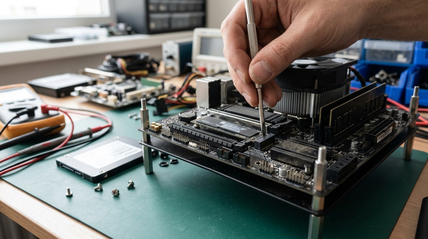 การทดสอบความเร็วและการตรวจสอบสถานะสุขภาพของ SSD M.2 บนหน้าจอคอมพิวเตอร์
